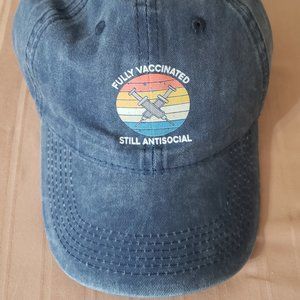 Humorous Sarcastic "Fully Vaccinated Still Anti Social" Hat